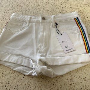 White Denim Shorts, Size 27. With Tags.